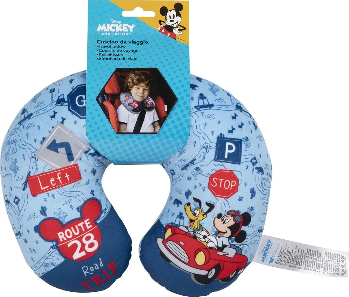 Tataway Cuscino da Viaggio per Bambini con Supporto per Collo per Auto, Aereo e Passeggino (Mickey Mouse) - immagine 4