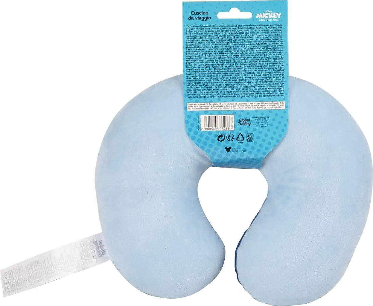 Tataway Cuscino da Viaggio per Bambini con Supporto per Collo per Auto, Aereo e Passeggino (Mickey Mouse) - immagine 5