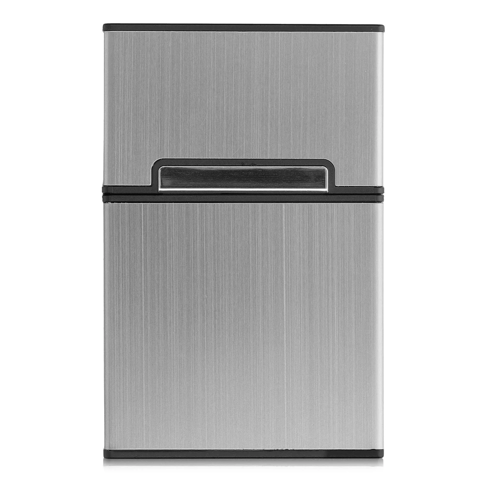 kwmobile Portasigarette in plastica e alluminio per ca.20 sigarette - Contenitore box pacchetto chiusura magnetica con coperchio automatico stone dust - immagine 8
