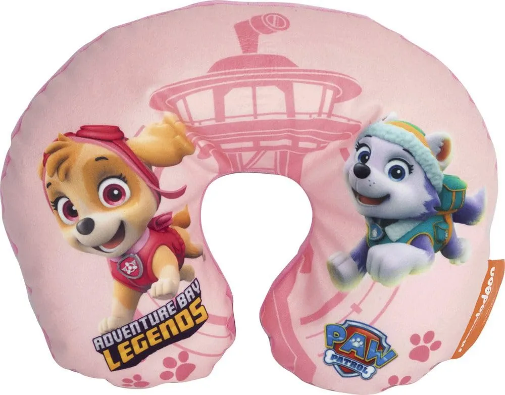 Tataway Cuscino da Viaggio per Bambini con Supporto per Collo per Auto, Aereo e Passeggino (Paw Patrol Girl) - immagine 1