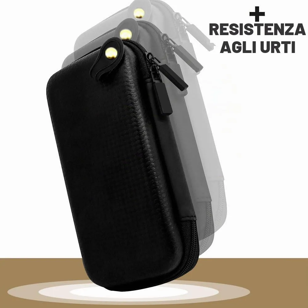 LATRAT Borsa per sigaretta elettronica, custodia rigida in Eva per scatola di immagazzinaggio sigaretta elettronica borsa da viaggio trasporto Zipper Cover (nero) - immagine 3
