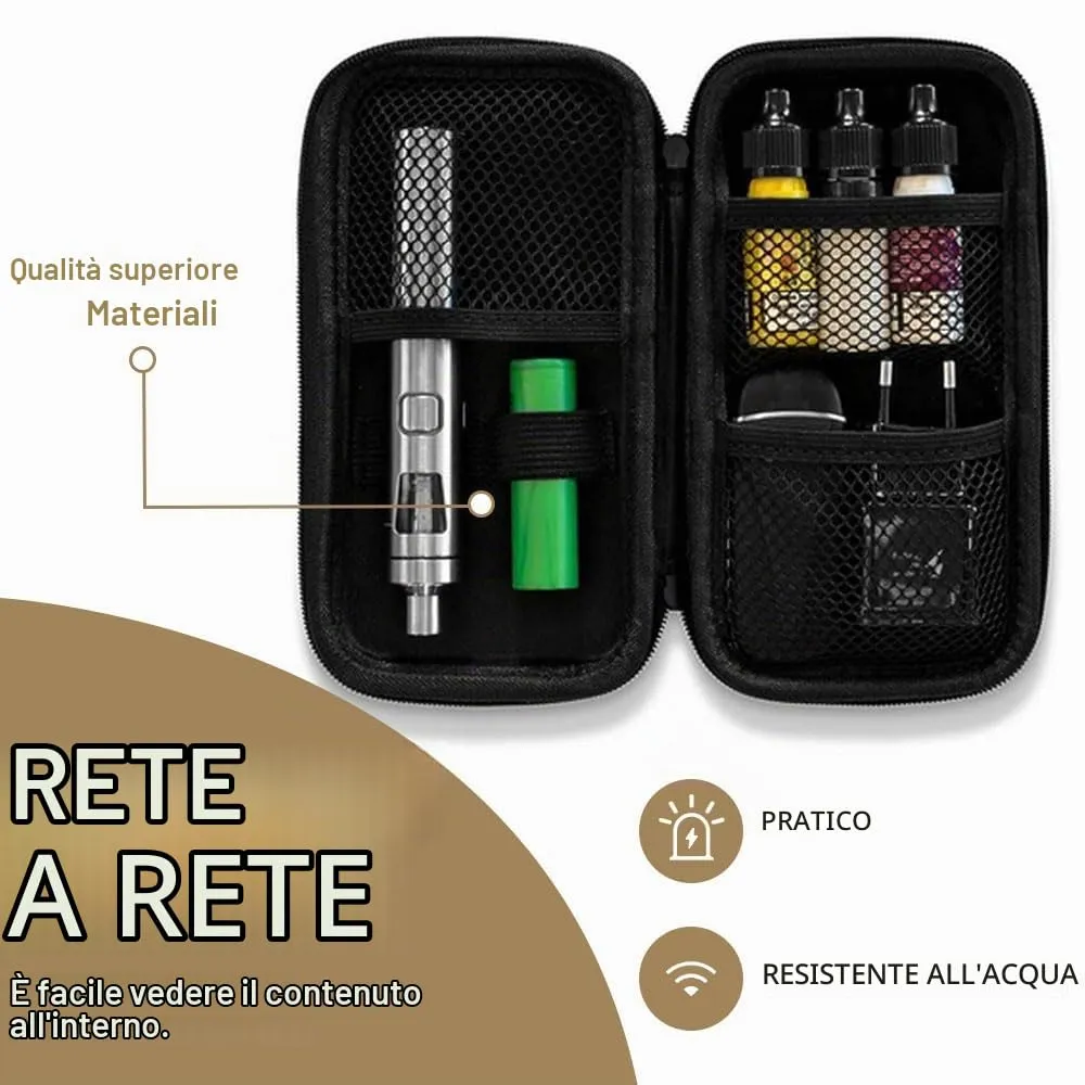 LATRAT Borsa per sigaretta elettronica, custodia rigida in Eva per scatola di immagazzinaggio sigaretta elettronica borsa da viaggio trasporto Zipper Cover (nero) - immagine 4