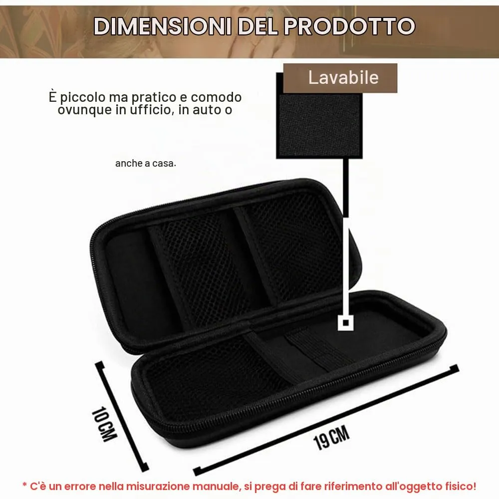 LATRAT Borsa per sigaretta elettronica, custodia rigida in Eva per scatola di immagazzinaggio sigaretta elettronica borsa da viaggio trasporto Zipper Cover (nero) - immagine 5