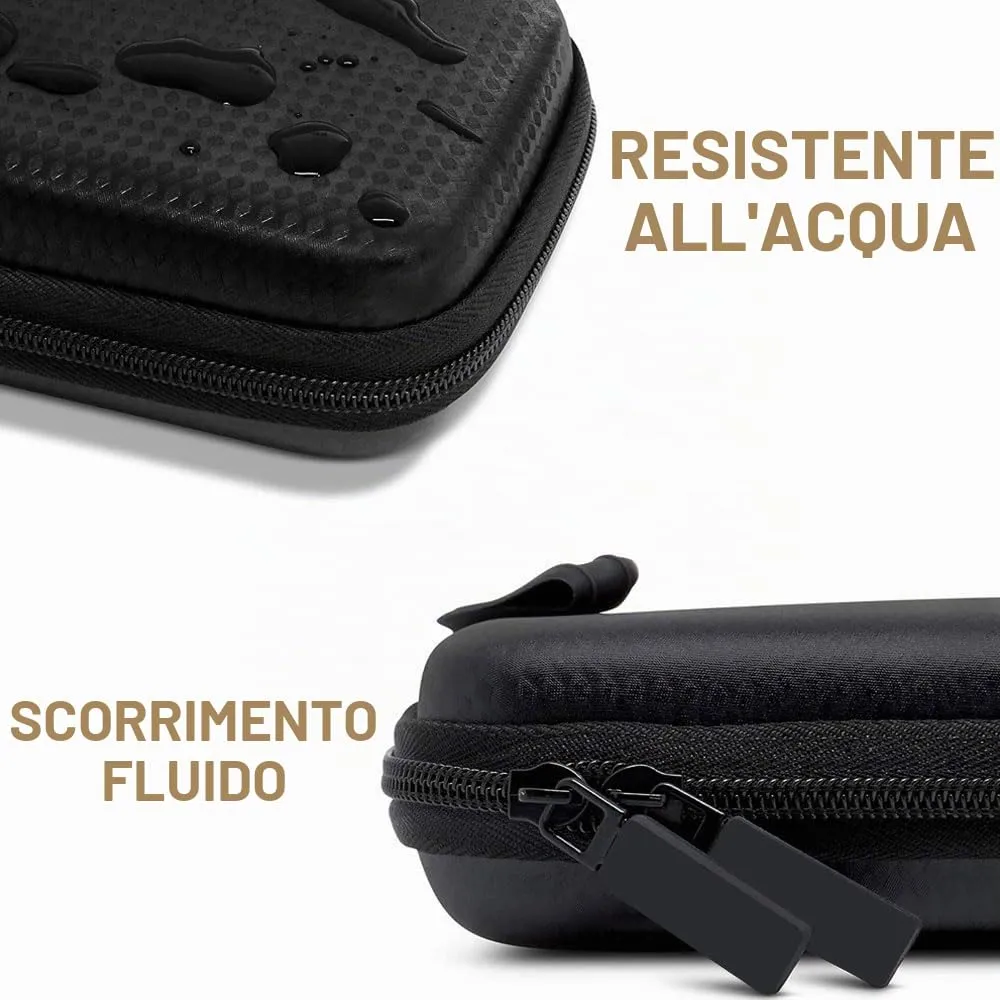 LATRAT Borsa per sigaretta elettronica, custodia rigida in Eva per scatola di immagazzinaggio sigaretta elettronica borsa da viaggio trasporto Zipper Cover (nero) - immagine 6
