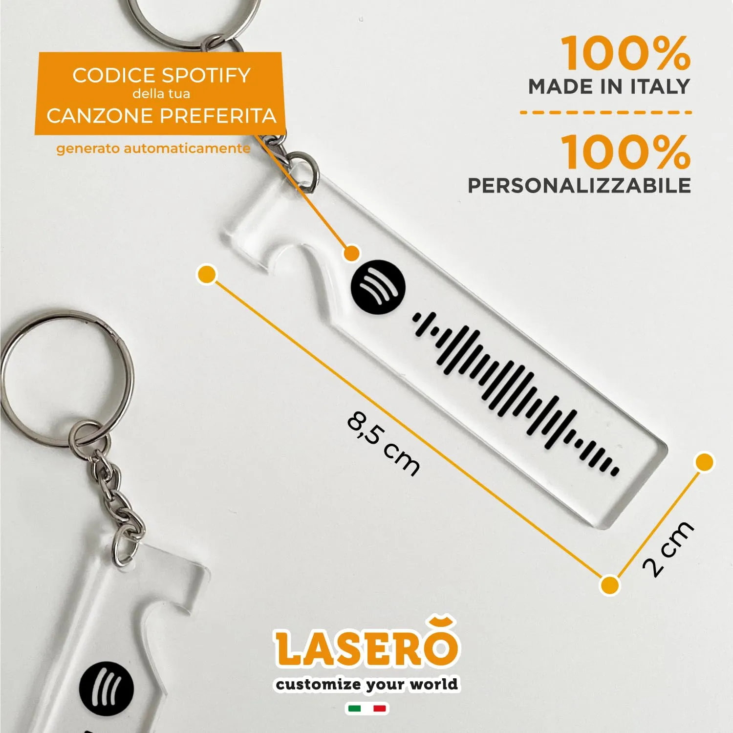 LASERO' Portachiavi Coppia Spotify | Regali per Lui e per Lei - immagine 4