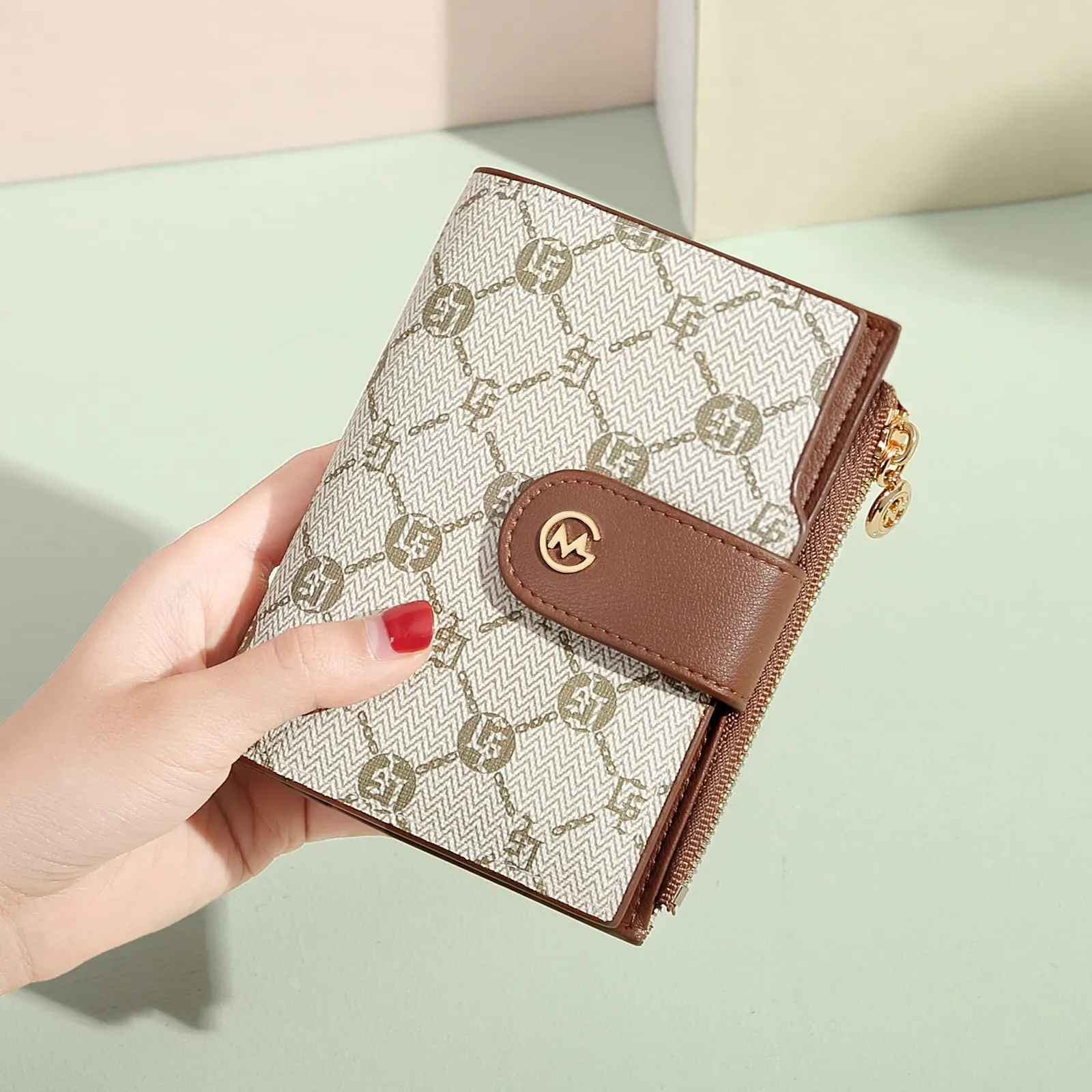 GOLF SUPAGS Portafogli per Donna Porta Carte di Credito in Pelle PVC Organizzatore Multi-Carta di Grande Capacità Portamonete Piccolo con Tasca con Cerniera Bifold - immagine 5