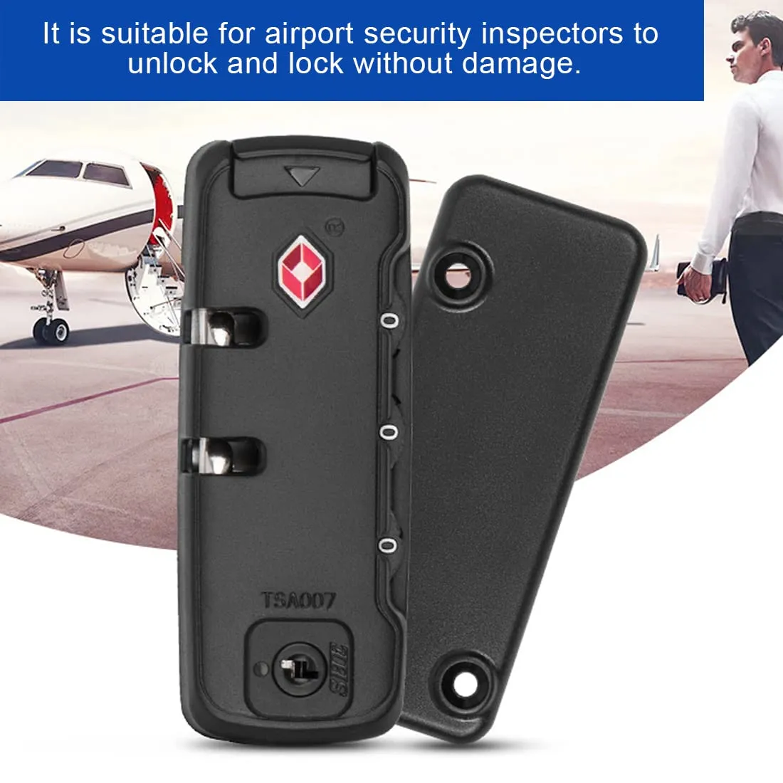 Reccisokz lucchetto a combinazione TSA a 2 pezzi, resistente con combinazione a 3 cifre, per la sicurezza del bagaglio da viaggio - immagine 6