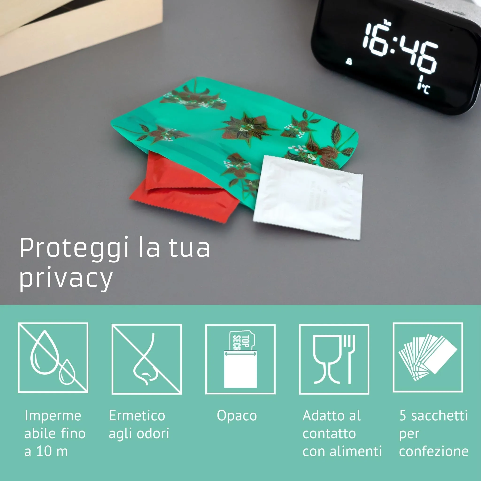 Noaks Bags, set da 5 sacchetti impermeabili (IPX8), antiodore, Taglia XS - immagine 2