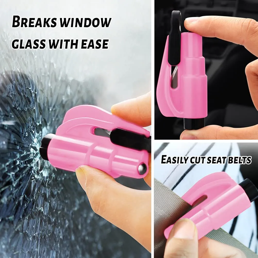 Portachiavi per Autodifesa, RosyFate 8 in 1 Set di Portachiavi per Autodifesa da Donna, con Allarme Personale, Taglia Cintura di Sicurezza e Rompivetro per Ragazze, Bambini, Anziani (Rosa) - immagine 2