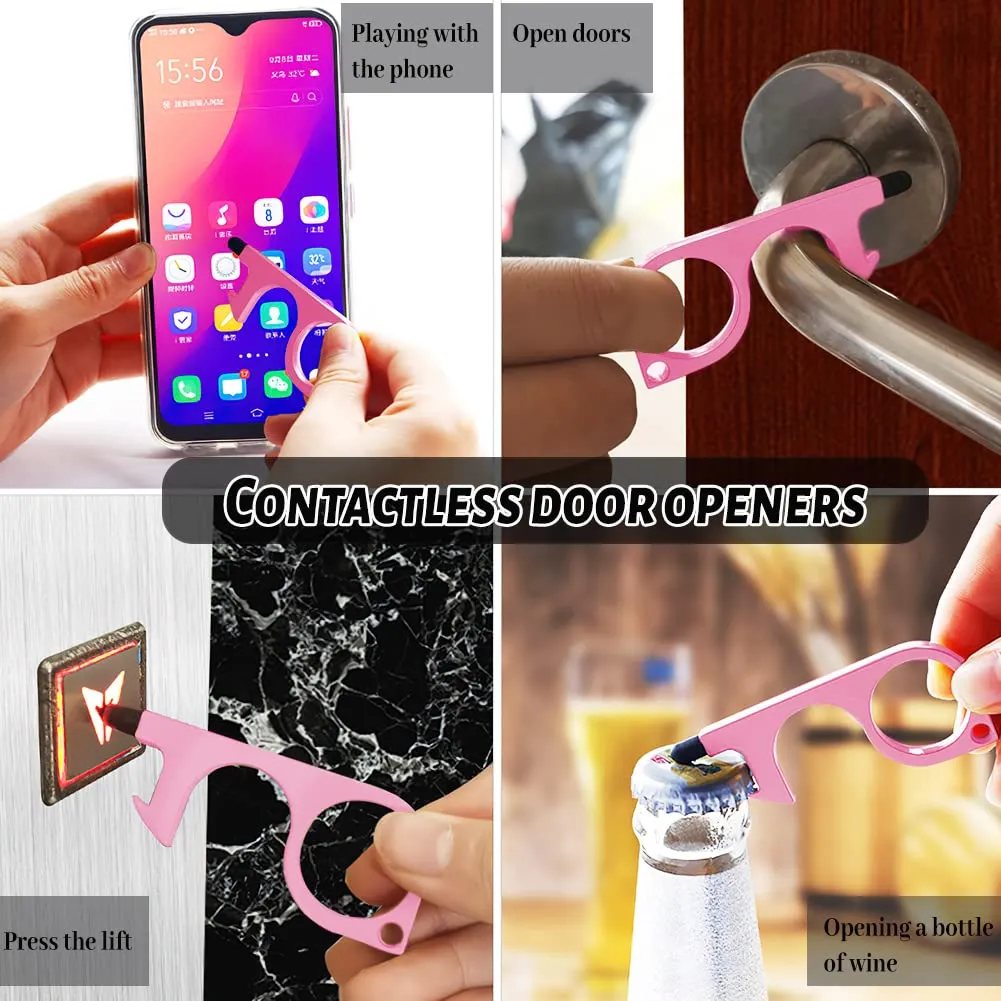 Portachiavi per Autodifesa, RosyFate 8 in 1 Set di Portachiavi per Autodifesa da Donna, con Allarme Personale, Taglia Cintura di Sicurezza e Rompivetro per Ragazze, Bambini, Anziani (Rosa) - immagine 3