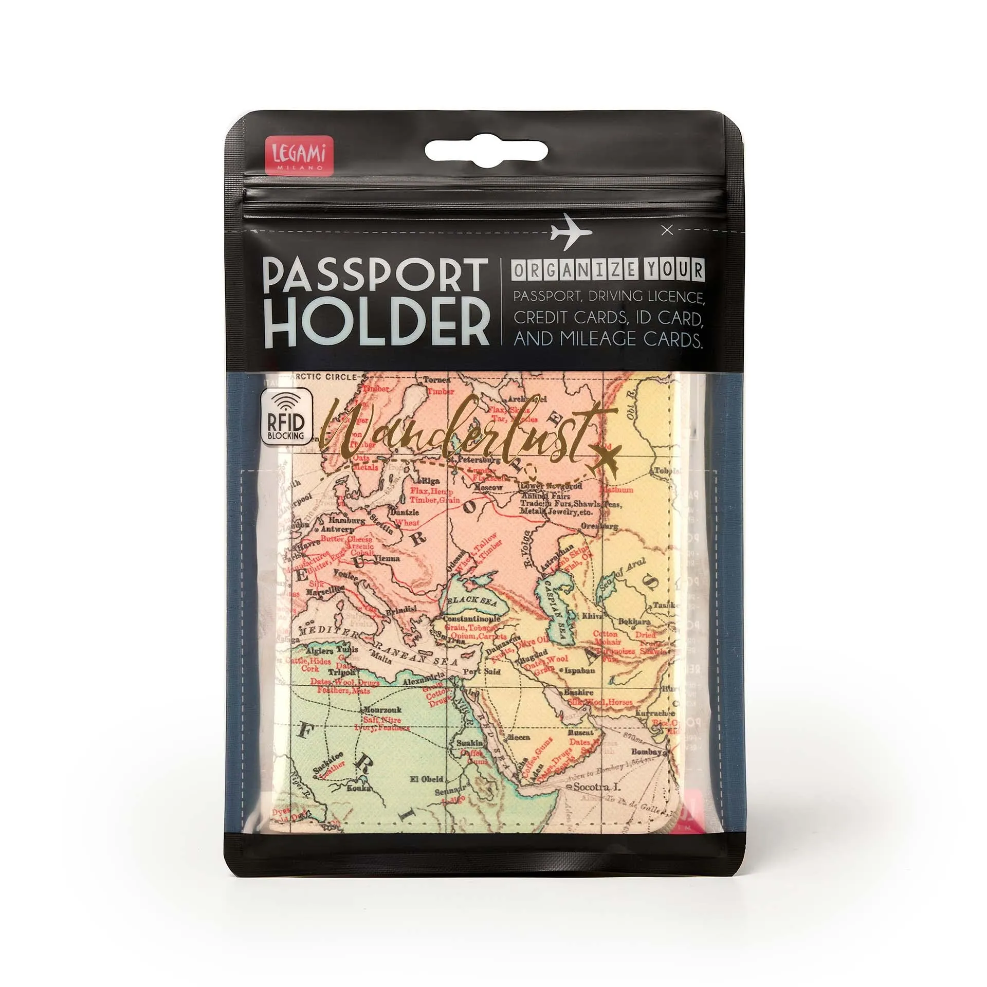 Legami - Porta passaporto, Custodia per Passaporto, 1 Tasca per Passaporto, 4 Tasche per carte, Protezione RFID, 10,5x14 cm, Tema Travel - immagine 5