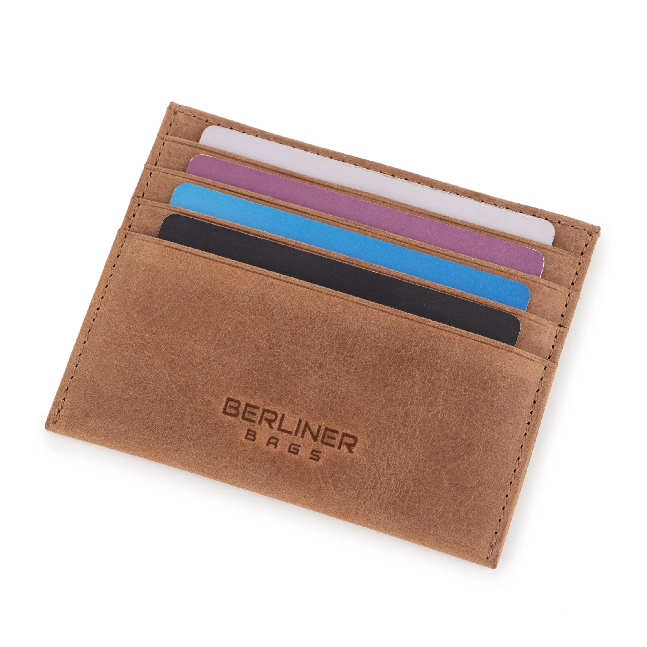 Berliner Bags Portacarte Uomo Slim Sottile in Vera Pelle con RFID e 8 Carte - immagine 2