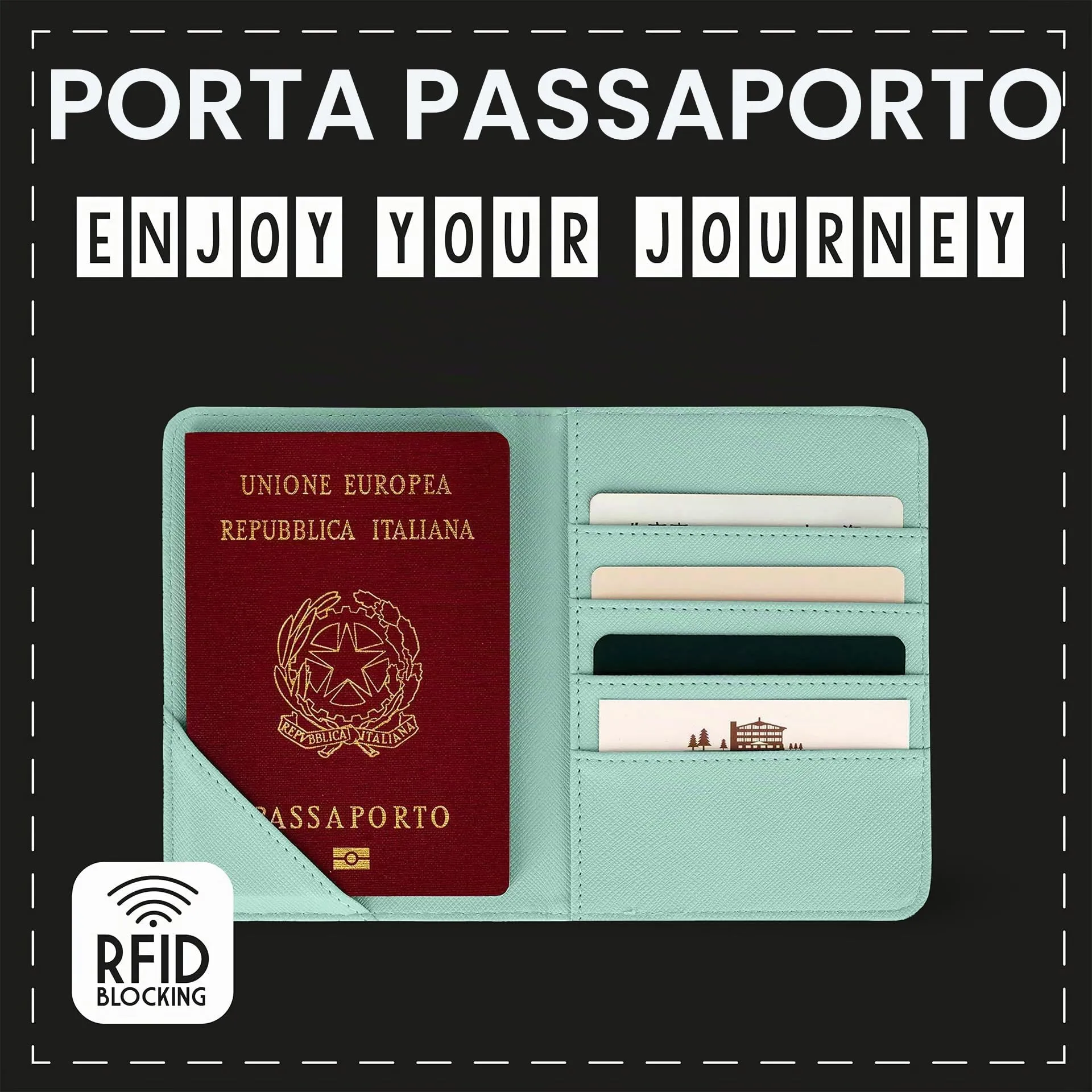 Legami - Porta Passaporto con Fiori, Passport Holder Portafoglio per Viaggiare, Custodia per Passaporto, 1 Tasca per Passaporto, 4 Tasche per Carte, Protezione RFID, 10,5 x 14 x 1 cm, Tema Flowers - immagine 2
