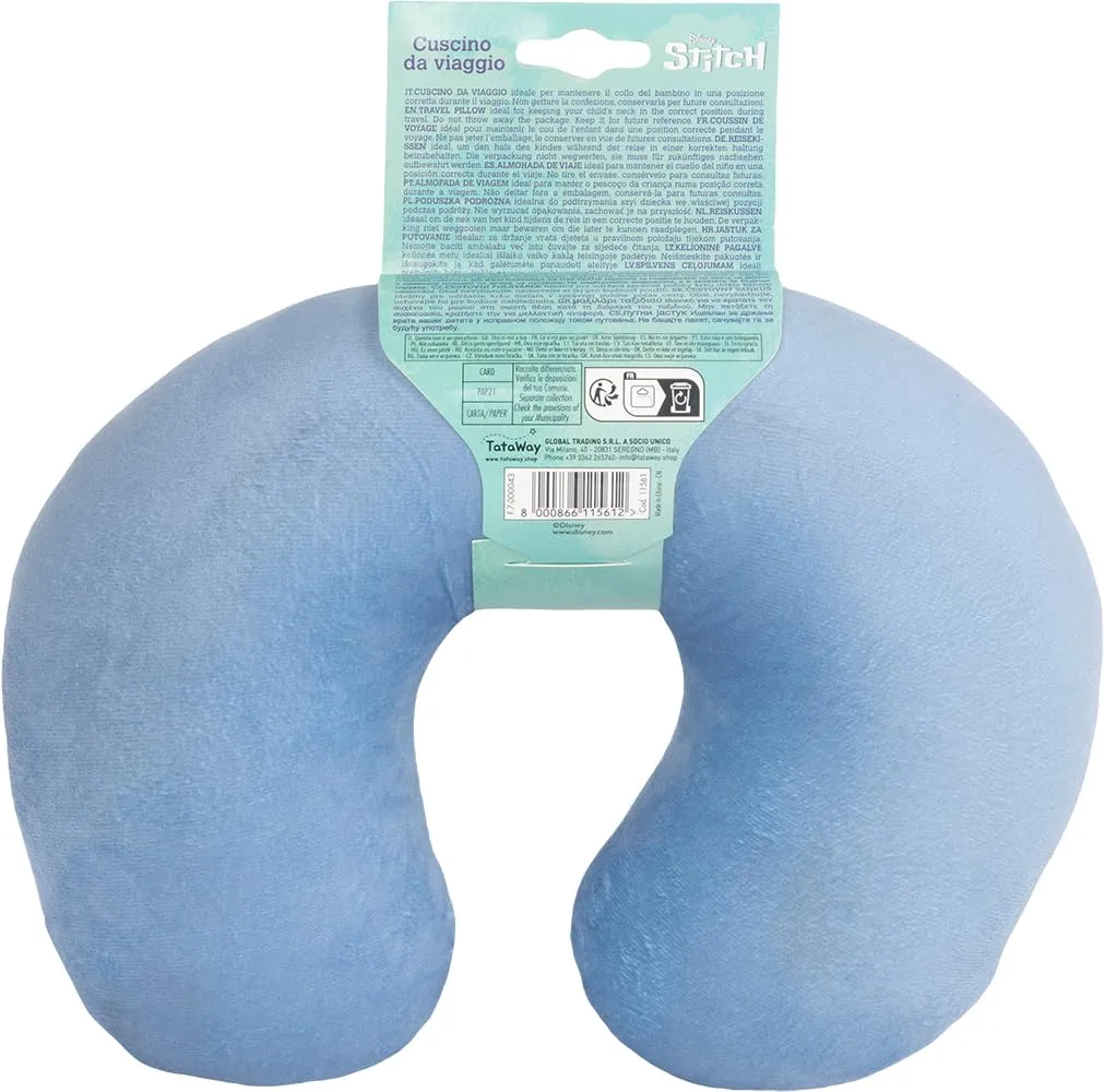 Tataway Cuscino da Viaggio per Bambini con Supporto per Collo per Auto, Aereo e Passeggino (Stitch) - immagine 5