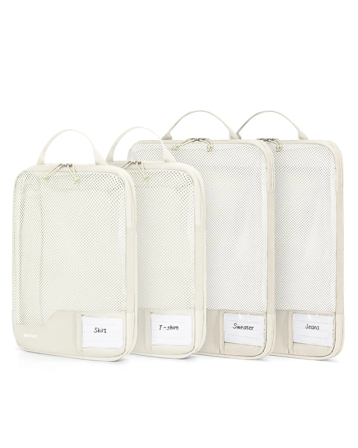 ECOHUB 4 Pezzi Organizer Valigie Salvaspazio a Compressione, Packing Cubes - immagine 1
