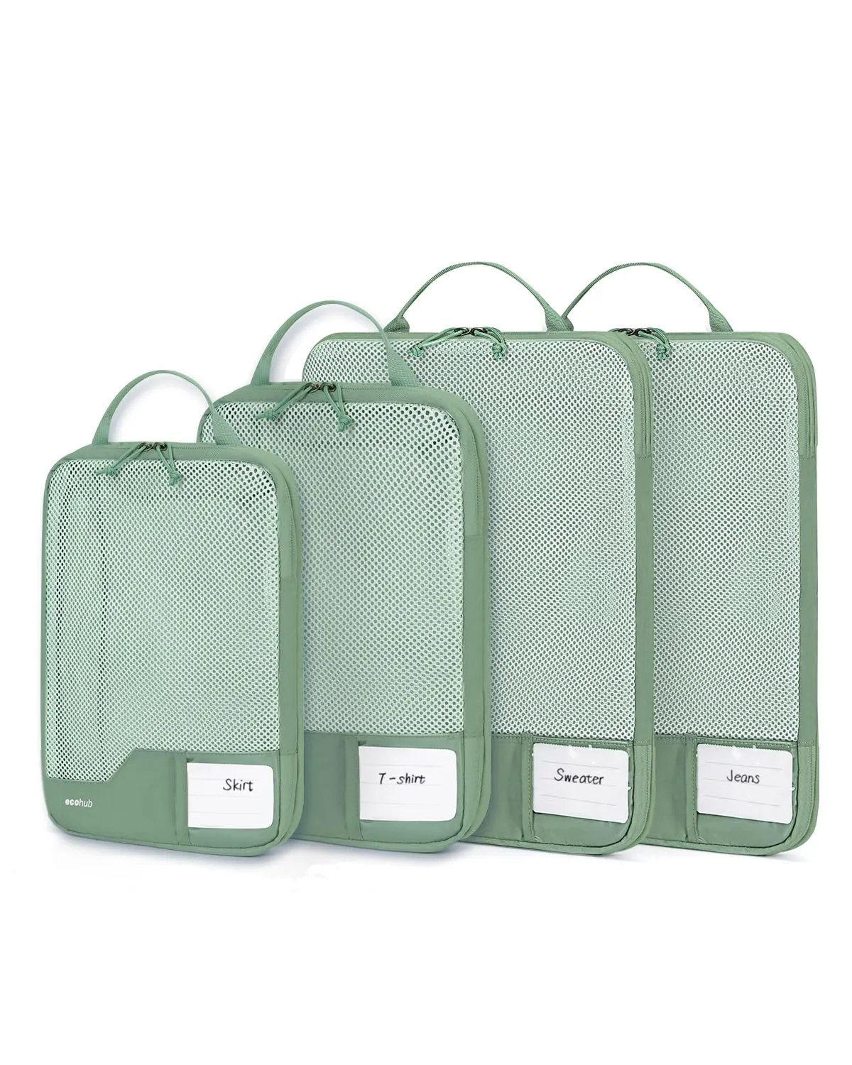 ECOHUB 4 Pezzi Organizer Valigie Salvaspazio a Compressione, Packing Cubes - immagine 1