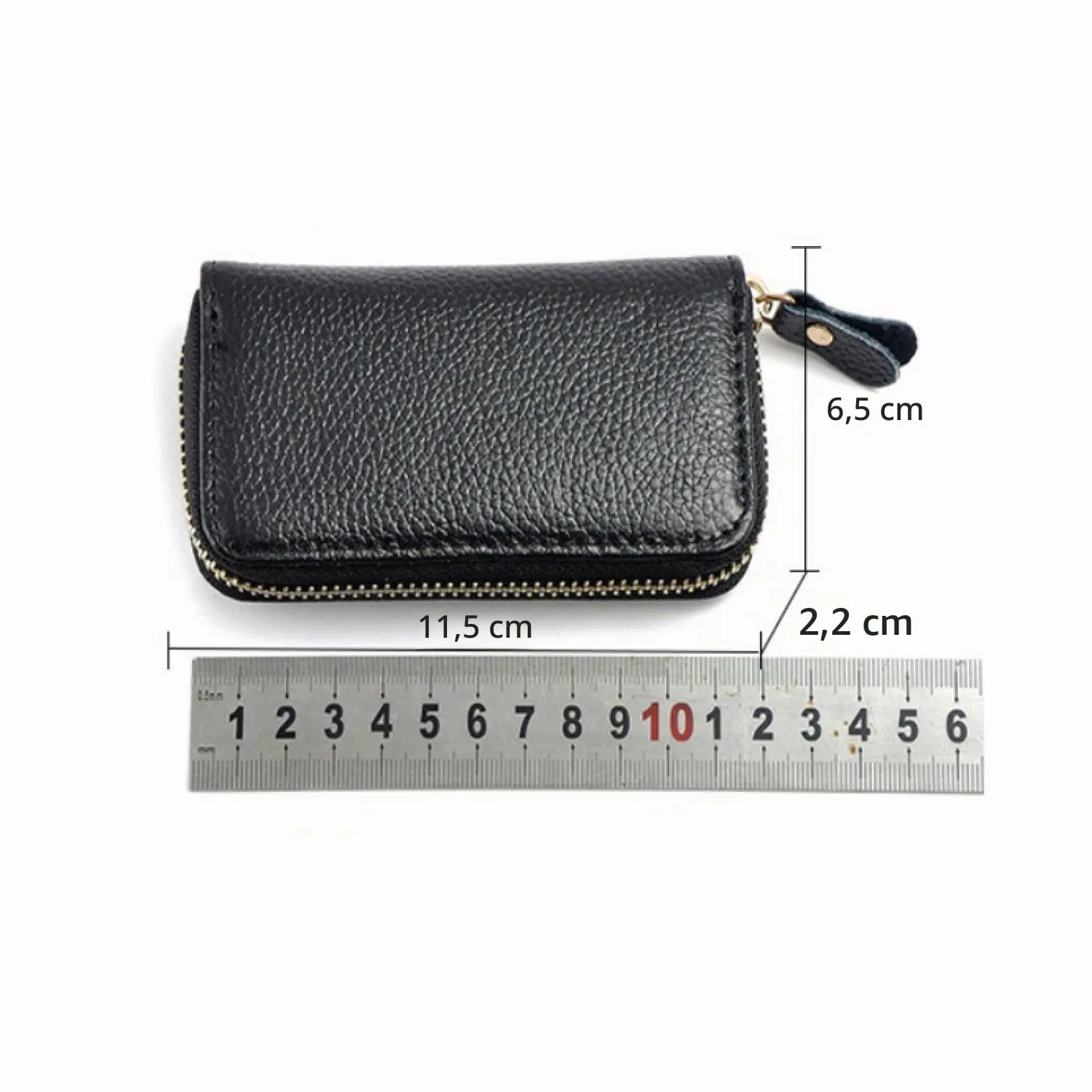 QIUPFGUT Portachiavi in Pelle Con 6 Ganci, Borsellino Con Porta Carte, Portafoglio per Banconote e Tasca per Chiavi Auto Con Cerniera - Per Uomo e Donna - immagine 2
