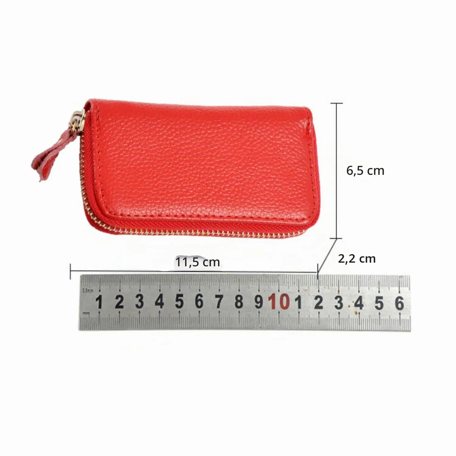 QIUPFGUT Portachiavi in Pelle, Porta Carte Con 6 Ganci, Portafoglio per Banconote e Tasca Con Cerniera per Chiavi Auto - Per Uomo e Donna - immagine 2