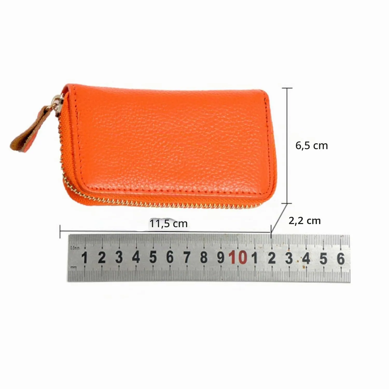 QIUPFGUT Portachiavi in Pelle Con 6 Ganci, Porta Carte e Portafoglio per Banconote, Tasca Con Cerniera per Chiavi Auto - Per Uomo e Donna - immagine 2