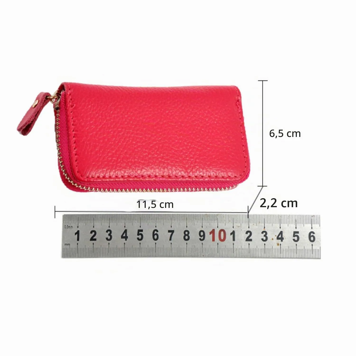 QIUPFGUT Portachiavi in Pelle Con 6 Ganci, Porta Carte e Portafoglio per Banconote, Tasca per Chiavi Auto Con Cerniera, per Uomo e Donna - immagine 2