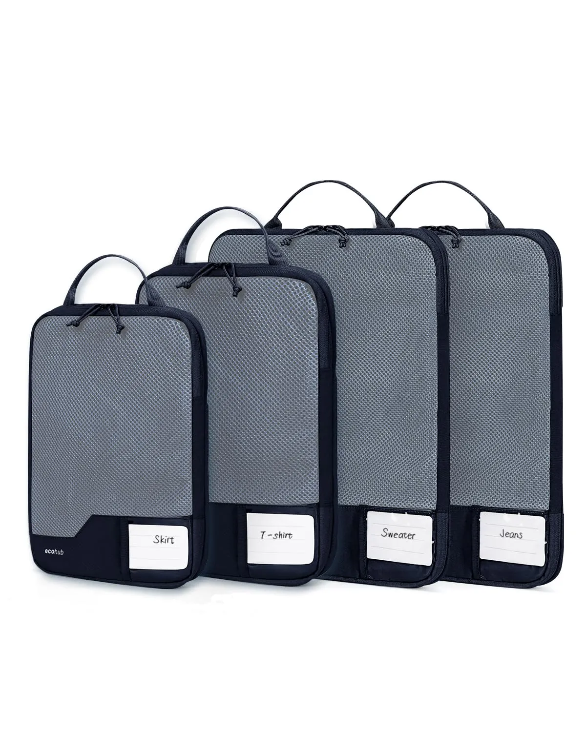 ECOHUB 4 Pezzi Organizer Valigie Salvaspazio a Compressione, Packing Cubes - immagine 1