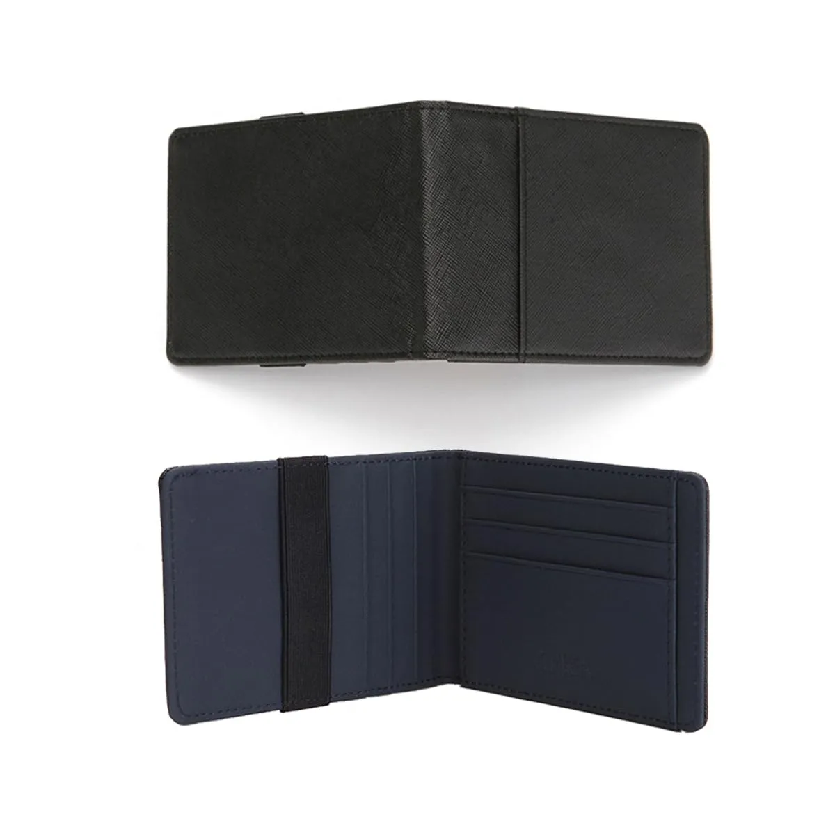 RisePlus FermaSoldi,Porta Carte Credito da Uomo Donna,in Pelle Alta Qualità con Protezione RFID,Portafoglio Slim Bifold(Blu) - immagine 2