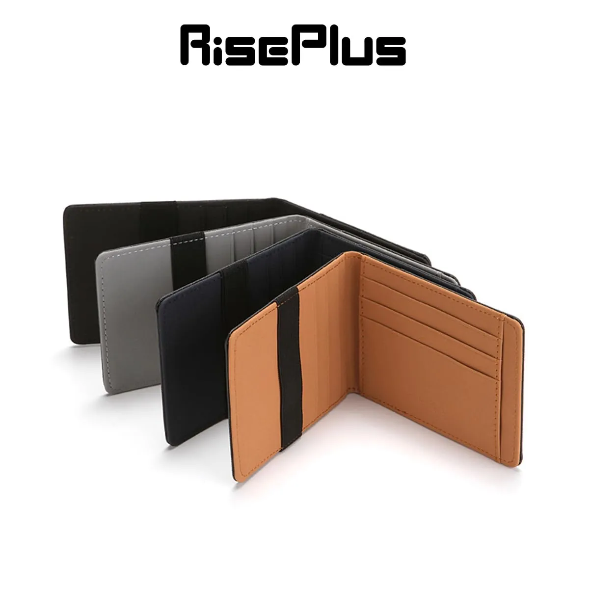 RisePlus FermaSoldi,Porta Carte Credito da Uomo Donna,in Pelle Alta Qualità con Protezione RFID,Portafoglio Slim Bifold(Blu) - immagine 9