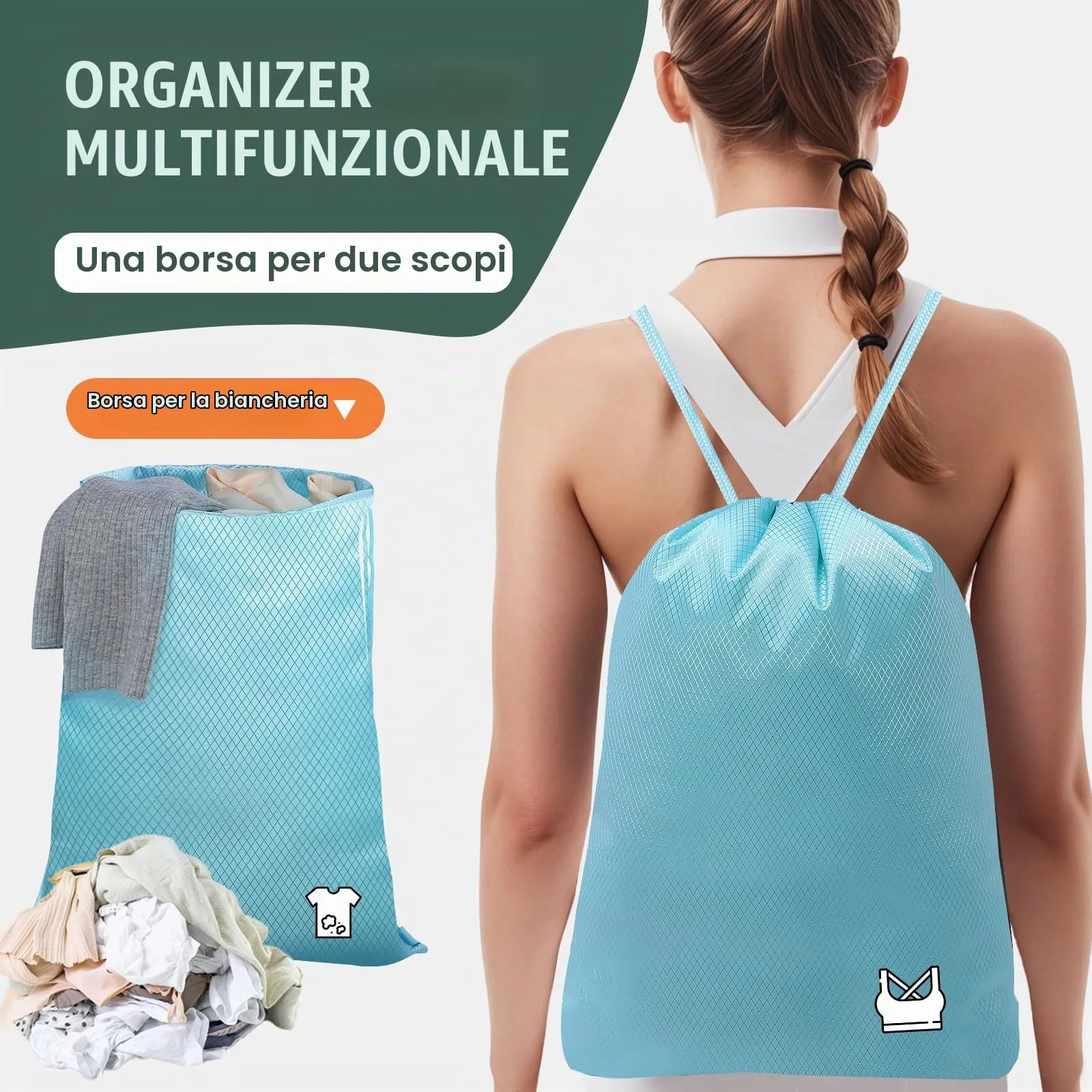 Organizer Valigia Compressione 8 Pezzi Packing Cubes Compression,Organizer Viaggio Salvaspazio Travel Accessori Azzurro - immagine 4