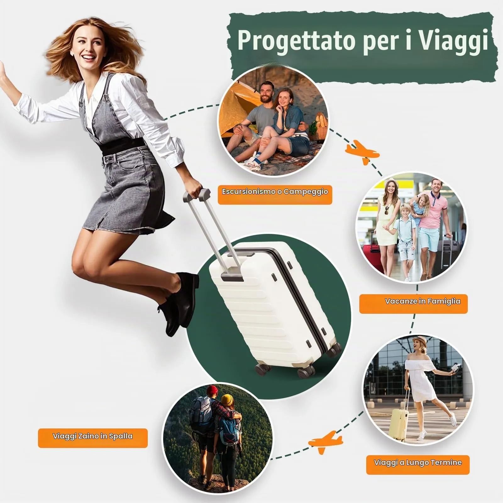 Organizer Valigia Compressione 8 Pezzi Packing Cubes Compression,Organizer Viaggio Salvaspazio Travel Accessori Azzurro - immagine 7
