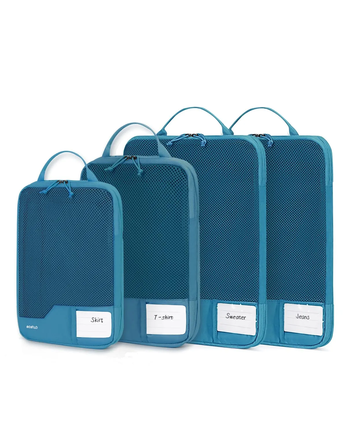 ECOHUB 4 Pezzi Organizer Valigie Salvaspazio a Compressione, Packing Cubes - immagine 1