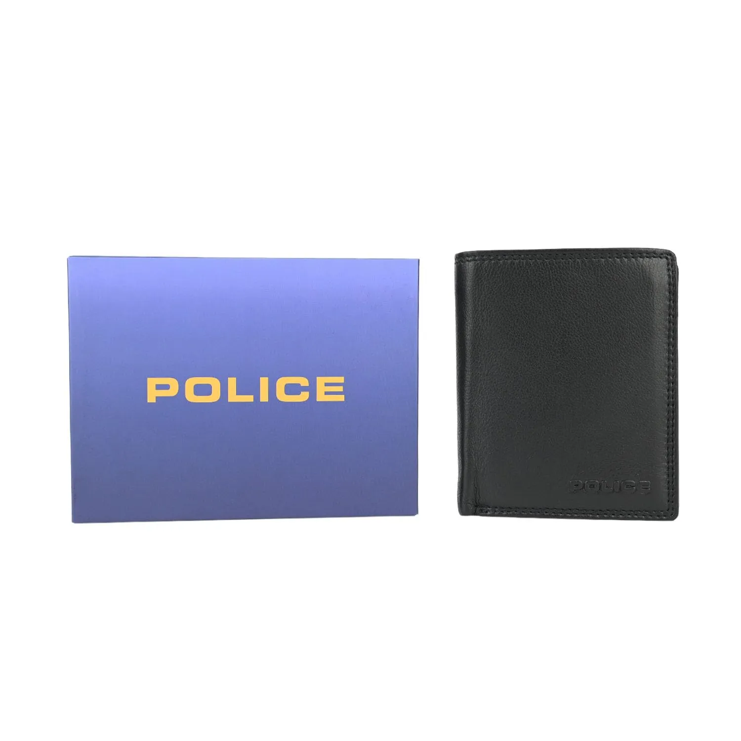 Police Portafoglio Uomo in Vera Pelle Nera, Verticale Sottile con Portamonete Zip, Porta Carte e Finestra ID, Scatola Regalo - immagine 6