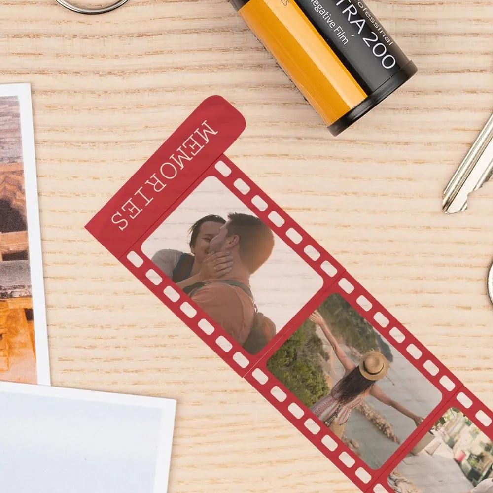 Wanapix | Portachiavi rullino personalizzato | Regalo San Valentino | Photo Red - immagine 3