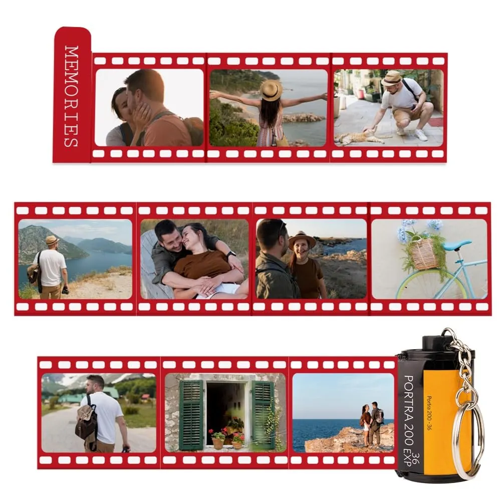 Wanapix | Portachiavi rullino personalizzato | Regalo San Valentino | Photo Red - immagine 4