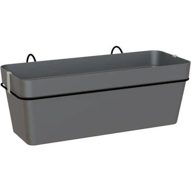 Vaso da Balcone Artevasi Capri RE 50 cm Antracite Con Serbatoio Acqua - immagine 1