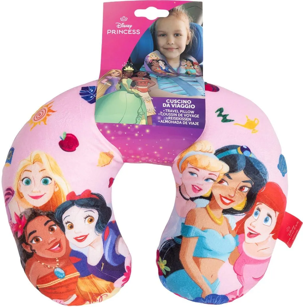 Tataway Cuscino da Viaggio per Bambini con Supporto per Collo per Auto, Aereo e Passeggino (Principesse) - immagine 2