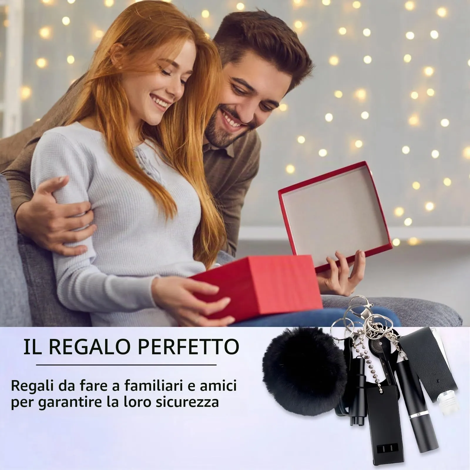 Portachiavi per Autodifesa, RosyFate 7 in 1 Set di Portachiavi per Autodifesa da Donna, con Allarme Personale, Taglia Cintura di Sicurezza e Rompivetro per Ragazze, Bambini, Anziani (Nero - Nuovo) - immagine 7