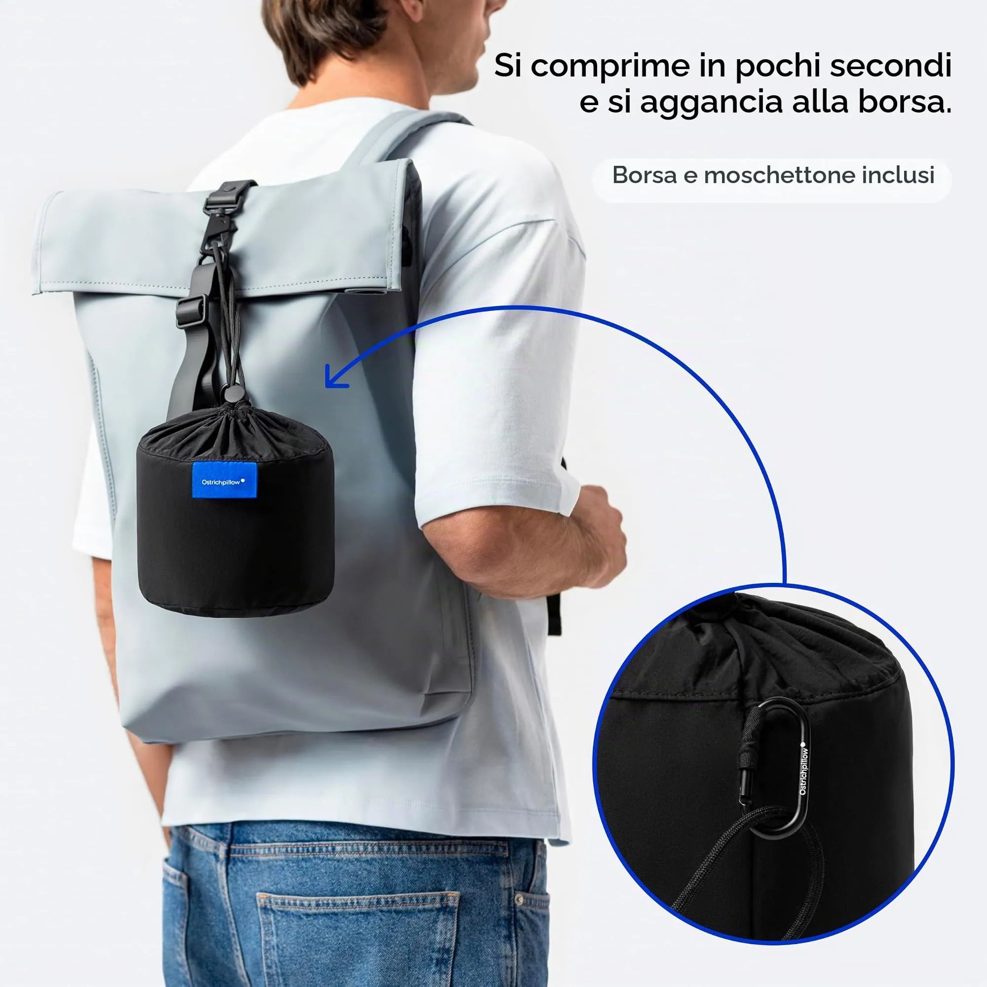 Ostrichpillow GO Travel Pillow, 360° Premium Memory Foam Support, Patented - immagine 7