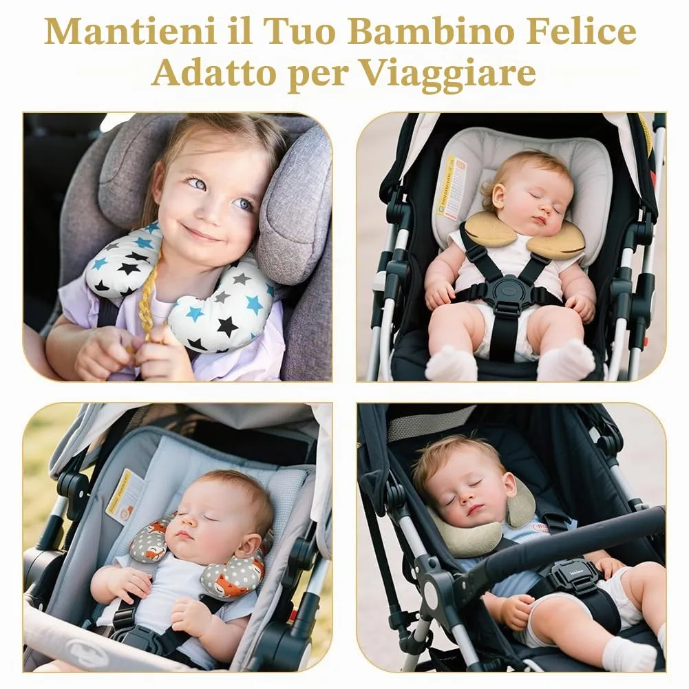 Alaoo Cuscino cervicale per Bambini, Supporto per Il Collo, Grigio - immagine 2