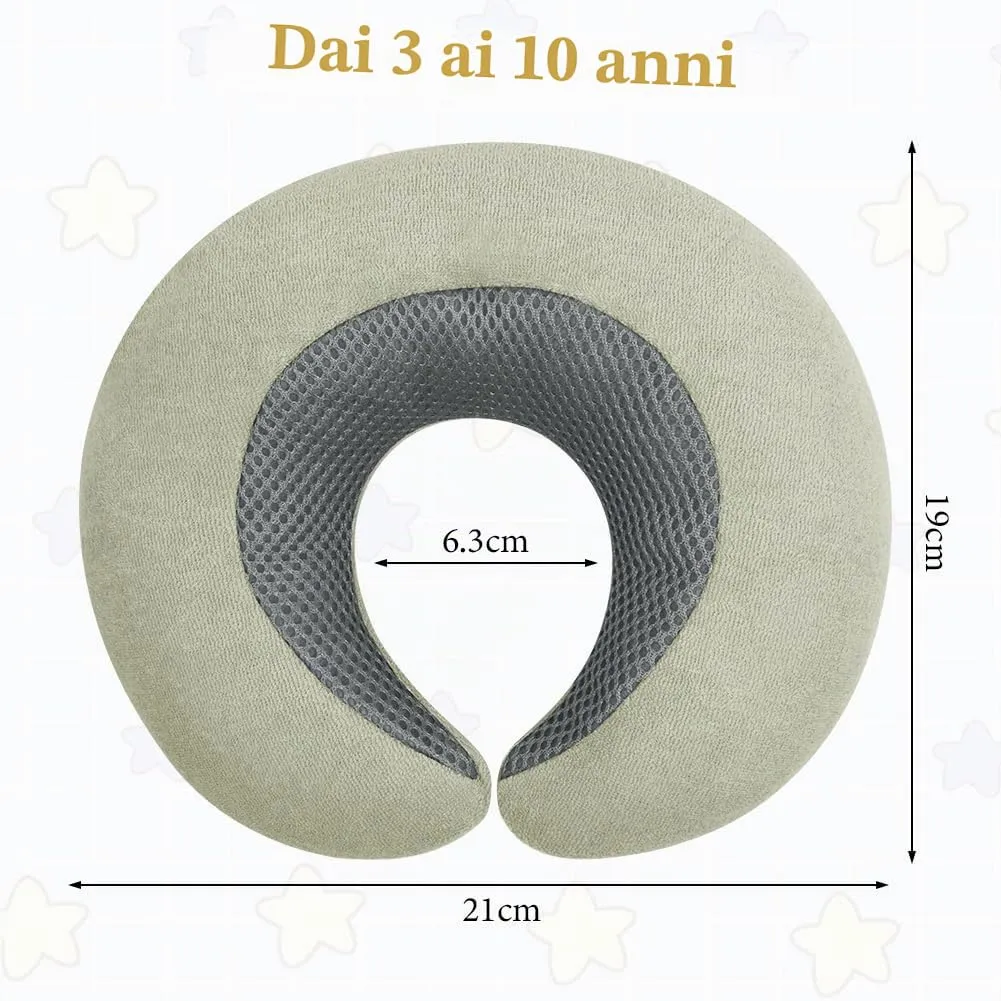 Alaoo Cuscino cervicale per Bambini, Supporto per Il Collo, Grigio - immagine 3