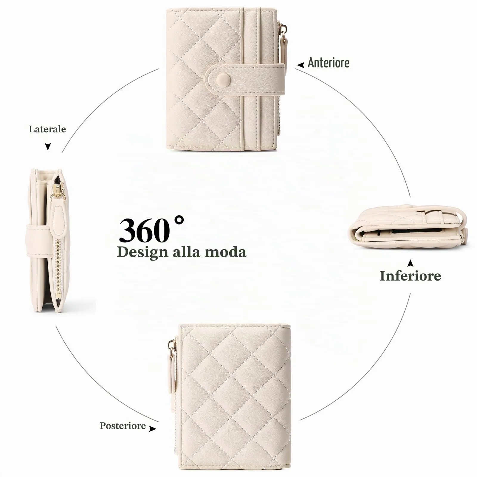 GAEKEAO Portafoglio Donna Slim, Portafogli Donna Piccolo con Protezione RFID, Portacarte Piccolo con ZIP, Porta Carte di Credito, con Tasca Portamonete e Contanti Borsellino Regalo Donne - immagine 5
