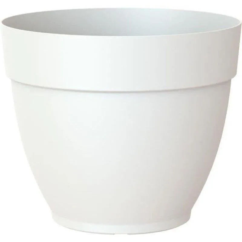 Vaso Artevasi Capri Campana Bianco 35 cm 20 L Plastica Riciclata Drenaggio Interno Esterno - immagine 1