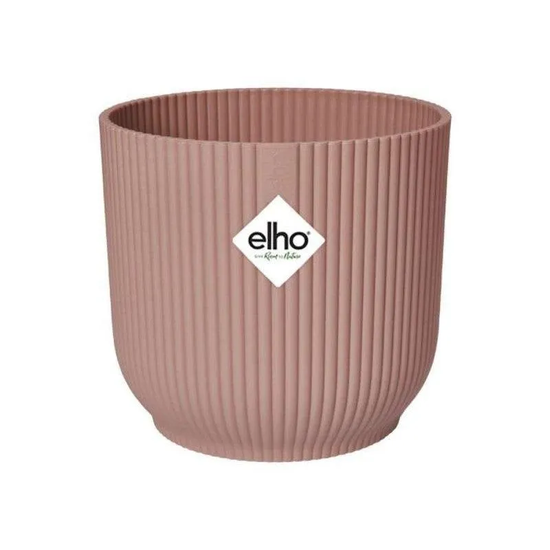 Vaso ELHO Vibes Fold Round Con Ruote Rosa Salmone Ø35x32 cm Plastica 100% Riciclata - immagine 1