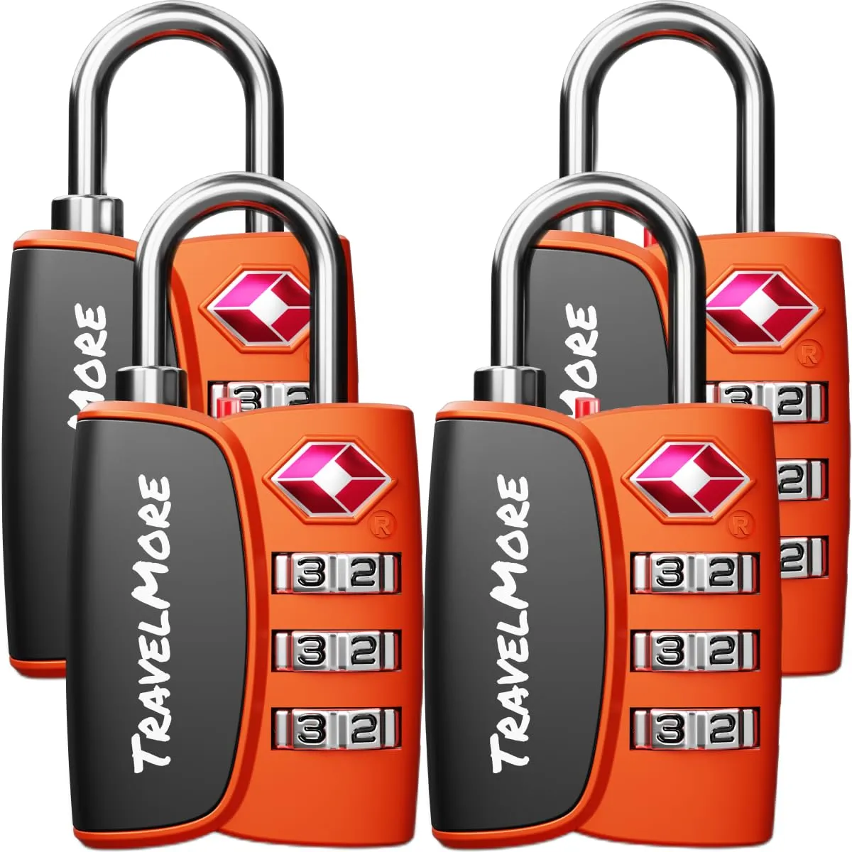 Lucchetto TSA con Indicatore di Apertura per Valigia, Zaino, Borsa da Viaggio, ecc. | Lucchetto da Viaggio con Combinazione a 3 Cifre - immagine 1
