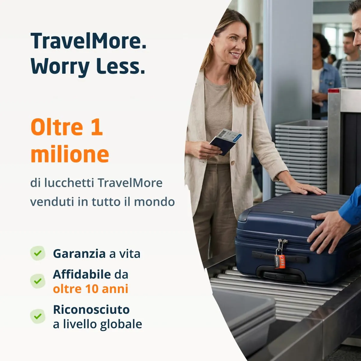 Lucchetto TSA con Indicatore di Apertura per Valigia, Zaino, Borsa da Viaggio, ecc. | Lucchetto da Viaggio con Combinazione a 3 Cifre - immagine 6