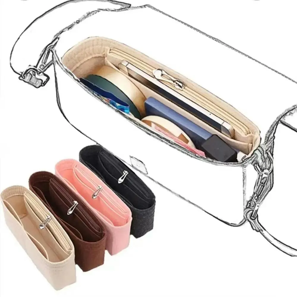 LIUXIN 1 pz. Organizer per Borsa Multitasche per Baguette, Borsa Interna, Fodera in Feltro, Organizer per Borsa, Borse per Cosmetici. - immagine 2
