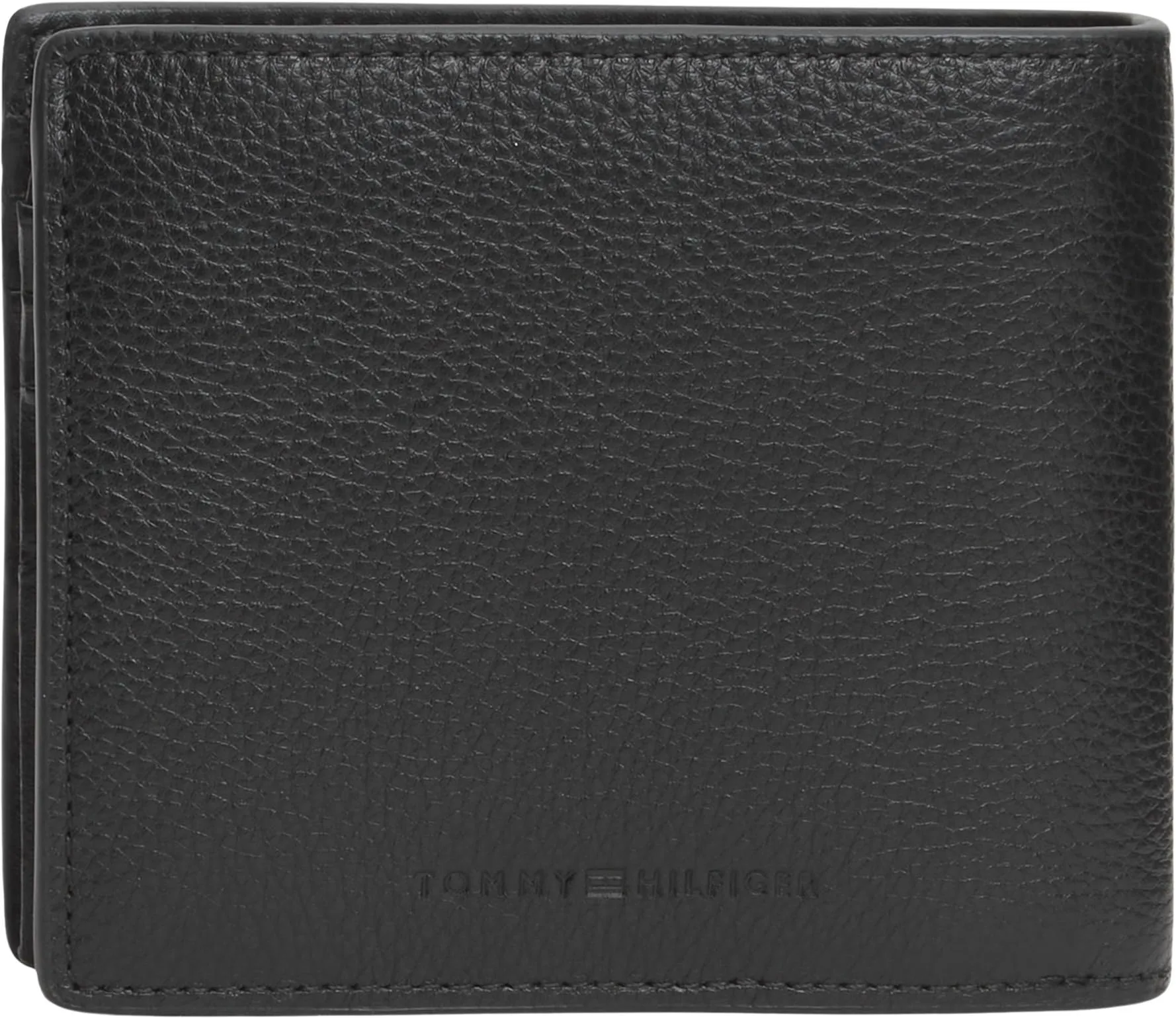 Tommy Hilfiger Uomo Borsello Central Flap And Coin in Pelle, Nero (Black), Taglia Unica - immagine 2