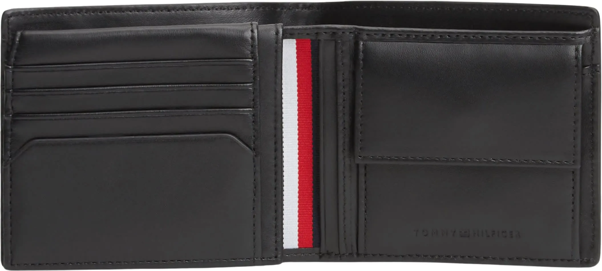 Tommy Hilfiger Uomo Borsello Central Flap And Coin in Pelle, Nero (Black), Taglia Unica - immagine 4