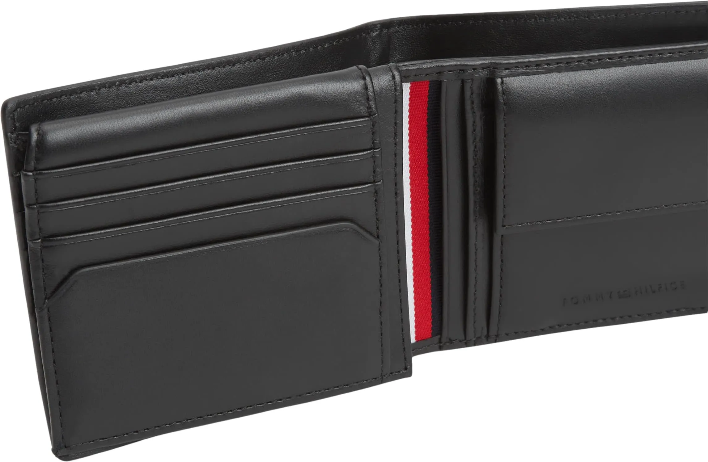 Tommy Hilfiger Uomo Borsello Central Flap And Coin in Pelle, Nero (Black), Taglia Unica - immagine 5