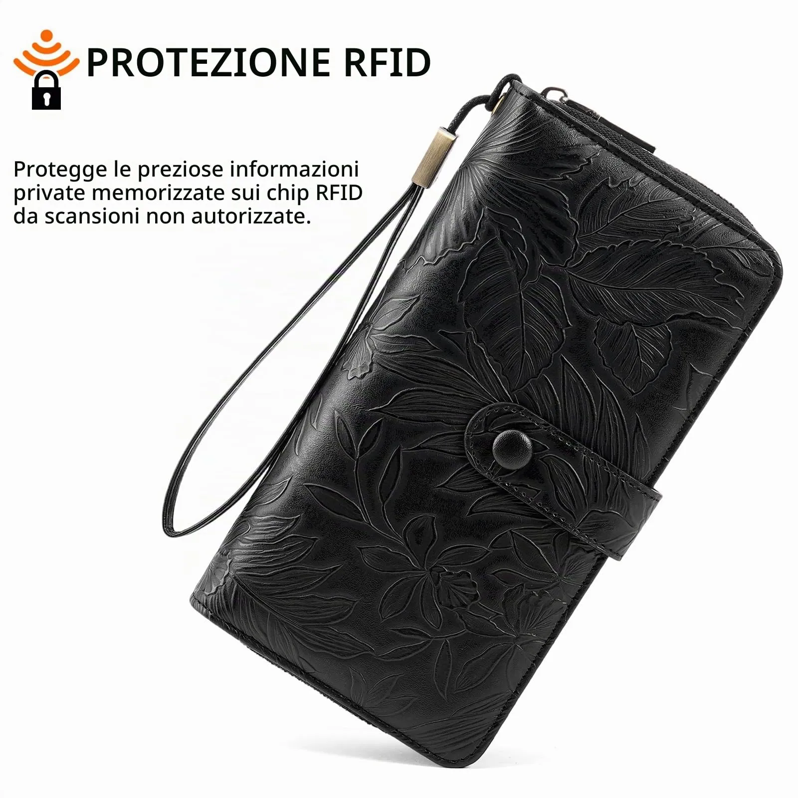 SENDEFN Portafoglio Donna Grande Capacità, Elegante Portamonete Donna Lungo, Porta Tessere Blocco RFID con Cerniera e Multi Card Slots Adatto per Cellulare - immagine 5