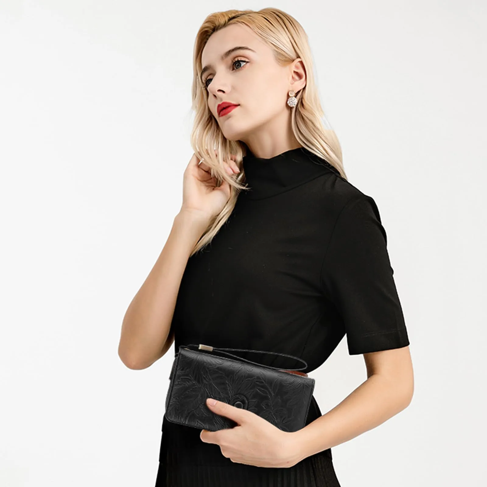 SENDEFN Portafoglio Donna Grande Capacità, Elegante Portamonete Donna Lungo, Porta Tessere Blocco RFID con Cerniera e Multi Card Slots Adatto per Cellulare - immagine 8